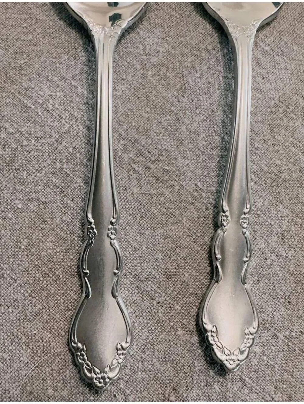 Vintage Oneida USA Plantation Stainless Steel Spoons Floral Set of 3